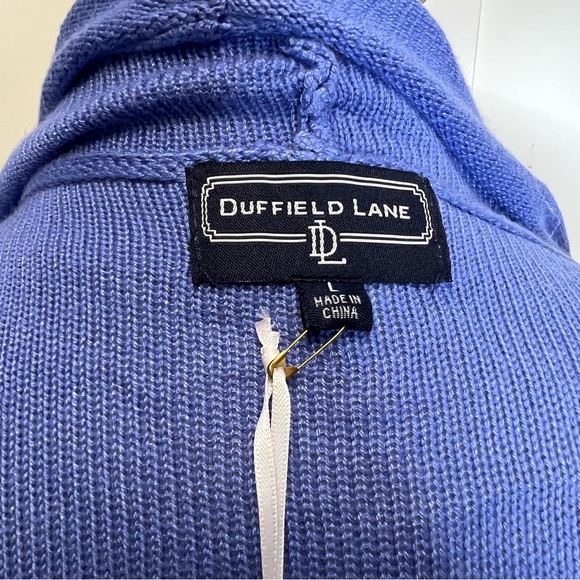 Duffield Lane Ashley Tassel Sweater Cardigan Iris Large New - Picture 6 of 6